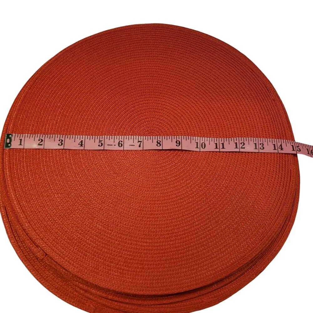Red Woven Placemats Stain and Water Resistant Round 15